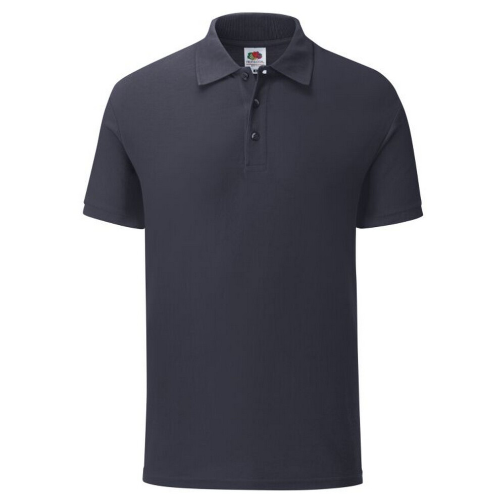 (S, Deep Navy) Fruit Of The Loom Mens Tailored Polo Shirt