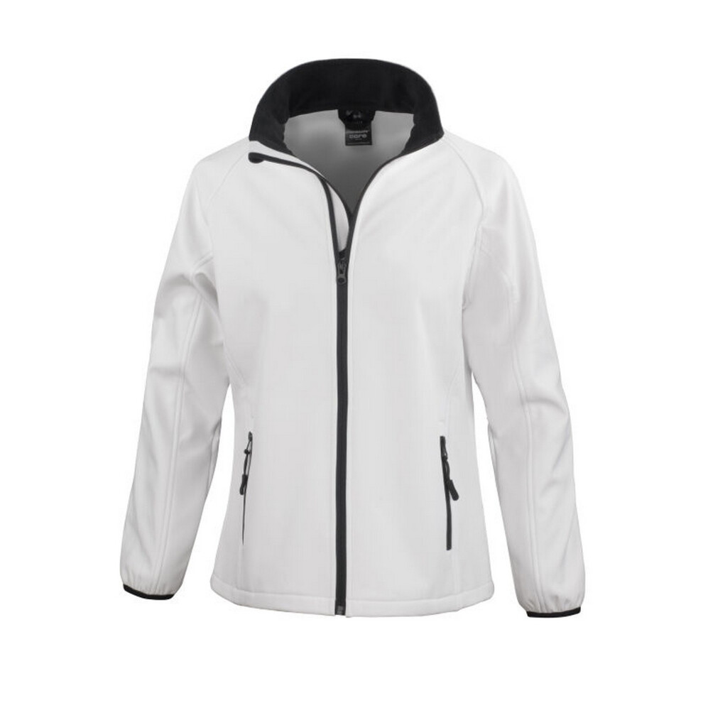 (L, White/Black) Result Womens/Ladies Softshell Body Warmer