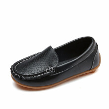 (Black, UK 4.5 Infant) BOYS KIDS LOAFERS TODDLERS FLAT DRESS SHOES GIRLS SOFT BOAT SLIP ON COMFY SHOES