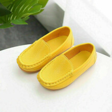 (Yellow, UK 9 Kids) BOYS KIDS LOAFERS TODDLERS FLAT DRESS SHOES GIRLS SOFT BOAT SLIP ON COMFY SHOES