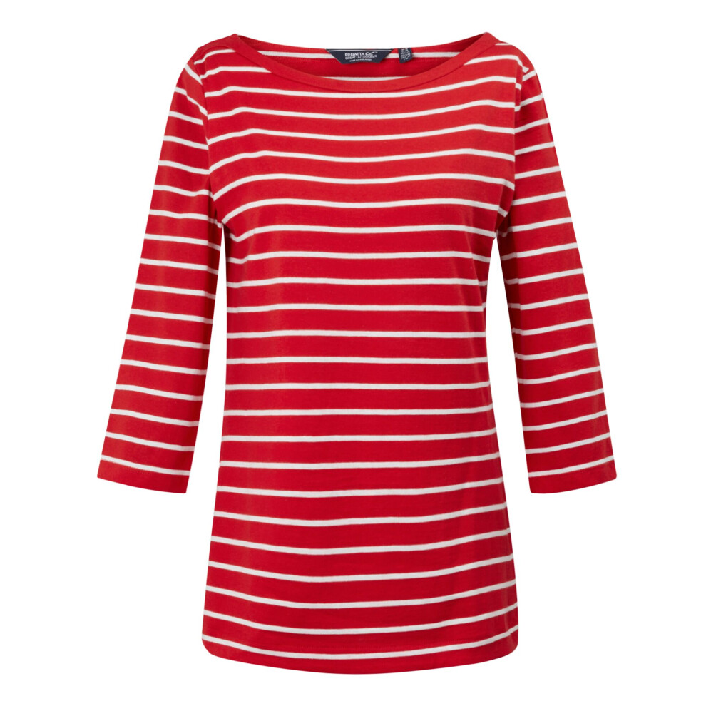 (12 UK, High Risk Red/White) Regatta Womens/Ladies Bayletta 3/4 Sleeve Top