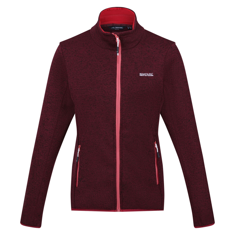 (20 UK, Burgundy) Regatta Womens/Ladies Newhill Marl Full Zip Fleece Jacket