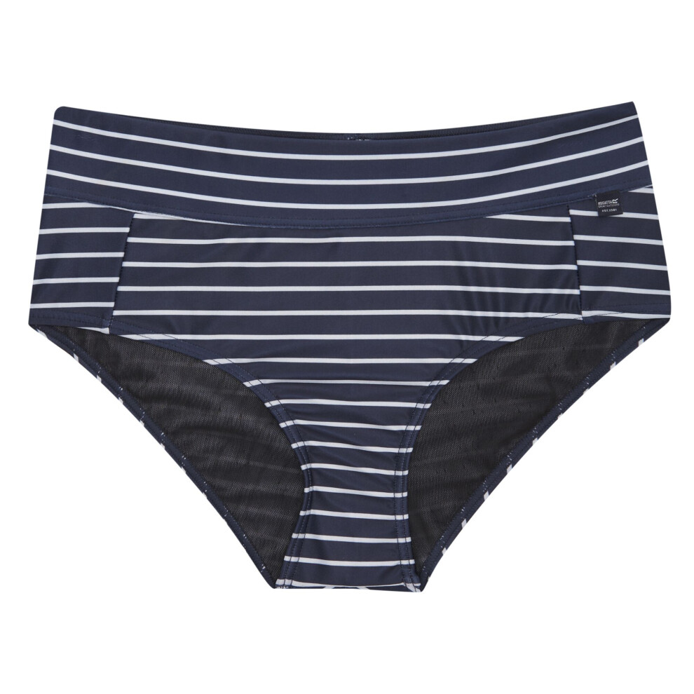 (8 UK, Navy/White) Regatta Womens/Ladies Paloma Stripe Textured Bikini Bottoms