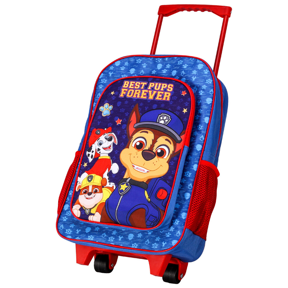 Paw Patrol Deluxe Travel Trolley Backpack Cabin Bag Wheeled Blue Boys