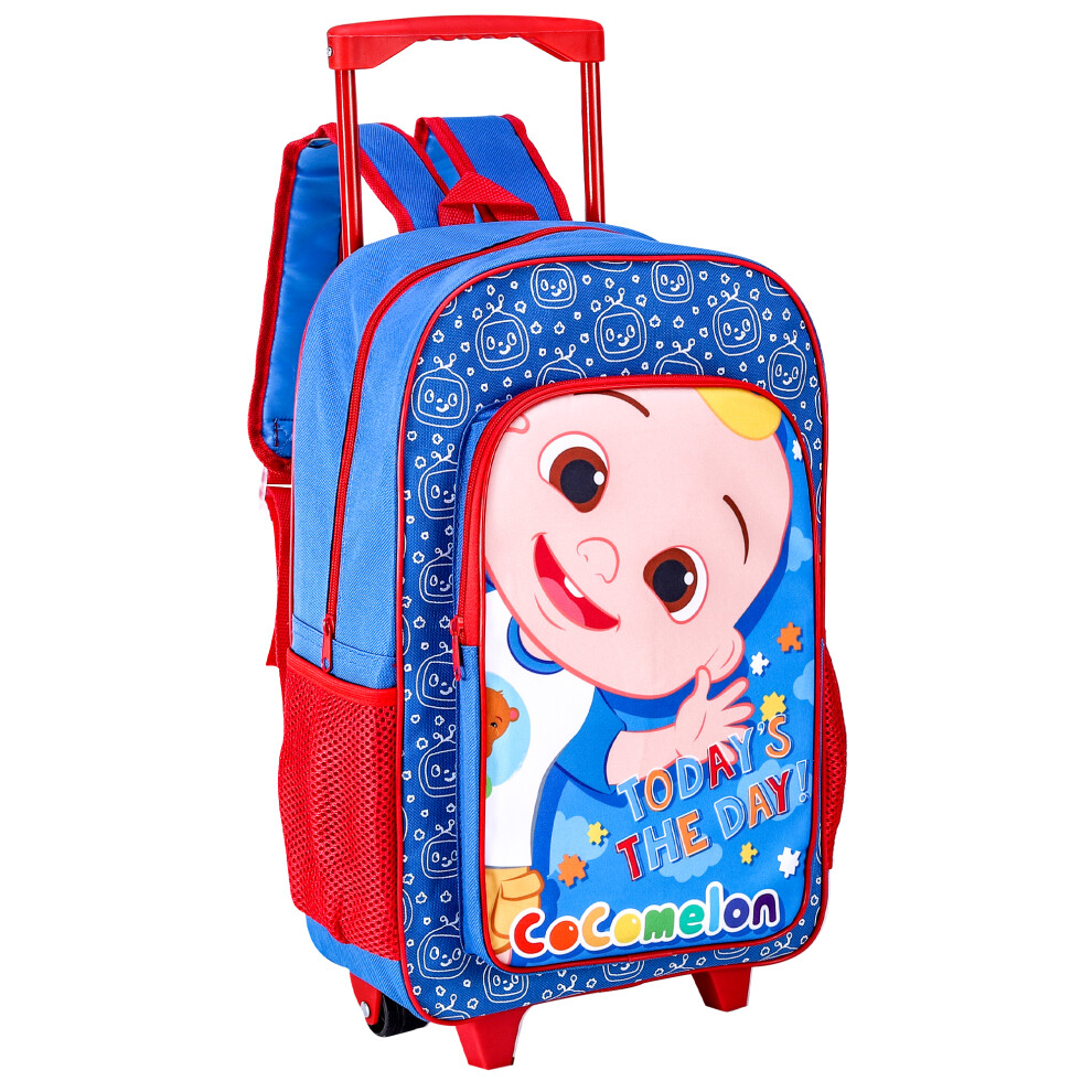 Cocomelon Deluxe Trolley Backpack Wheeled Cabin Luggage Boys Kids