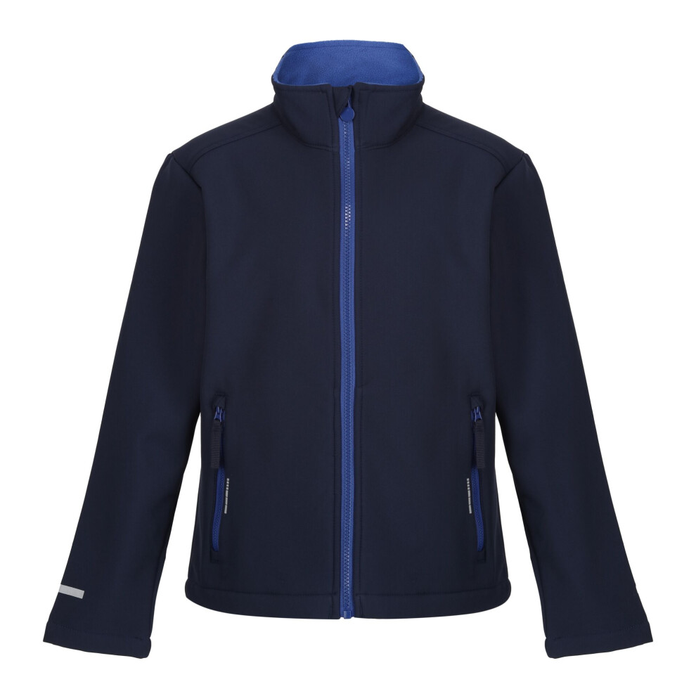 (32In, Navy/New Royal) Regatta Childrens/Kids Ablaze 2 Layer Soft Shell Jacket