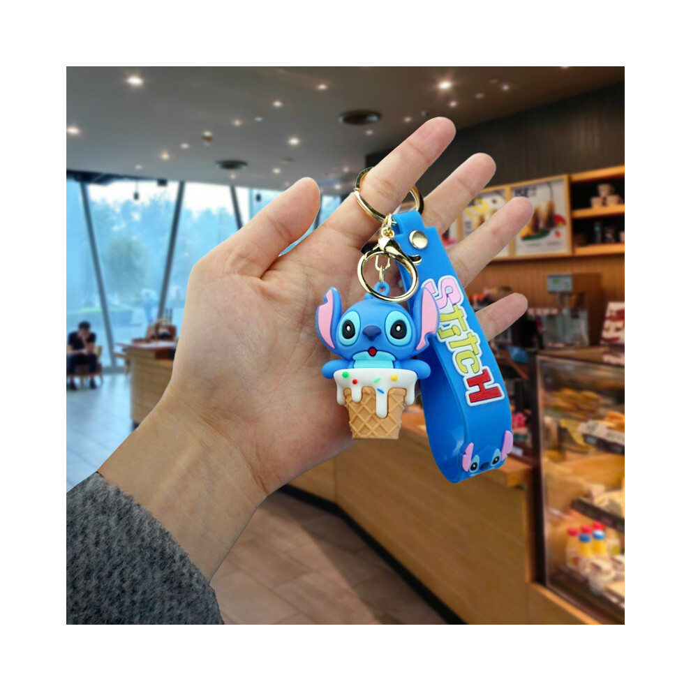 (Cone) Cartoon Charming Stitch Keychain For Bags Sweet Decorations For Couples Gifts Not,Specified