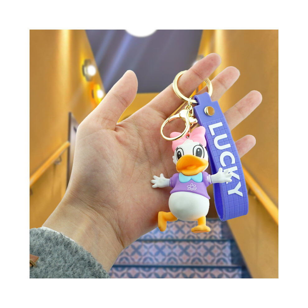 (Daisy) Adorable Keychain Mickey Minnie Donald Duck Rubber Cartoon Bag Ornament
