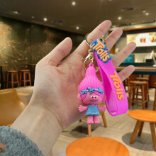 (Bobbi) Troll Adorable Cute Doll Keychain Quirky Cartoon Rubber Backpack Accessory