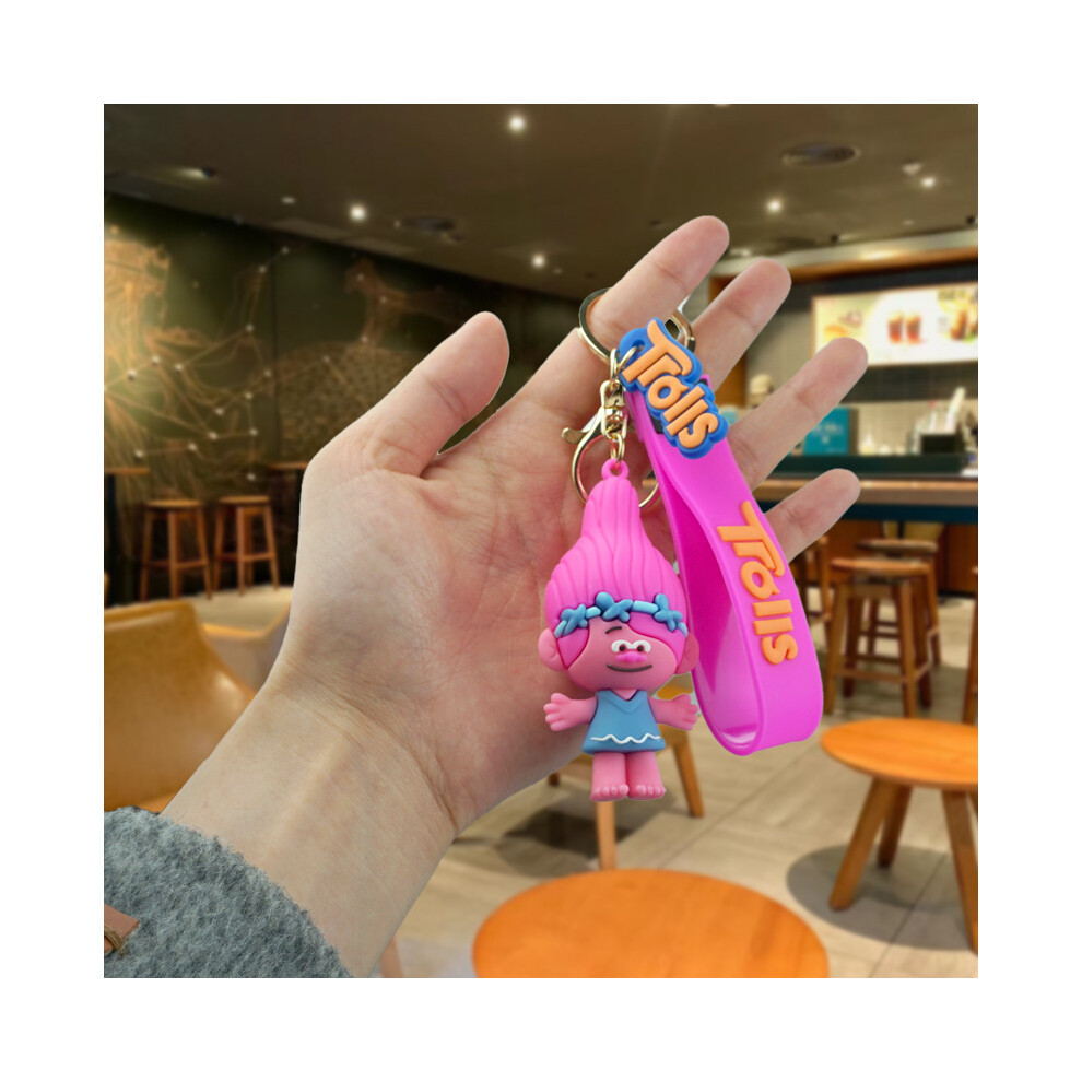 (Bobbi) Troll Adorable Cute Doll Keychain Quirky Cartoon Rubber Backpack Accessory