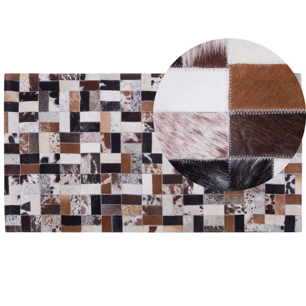 Cowhide Area Rug 80 x 150 cm Brown and Beige CESME
