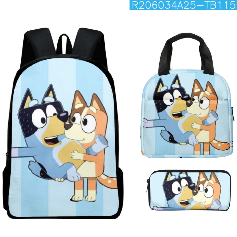 (A2) Bluey Backpack Pencil Pouch Lunch Bag Set of 3