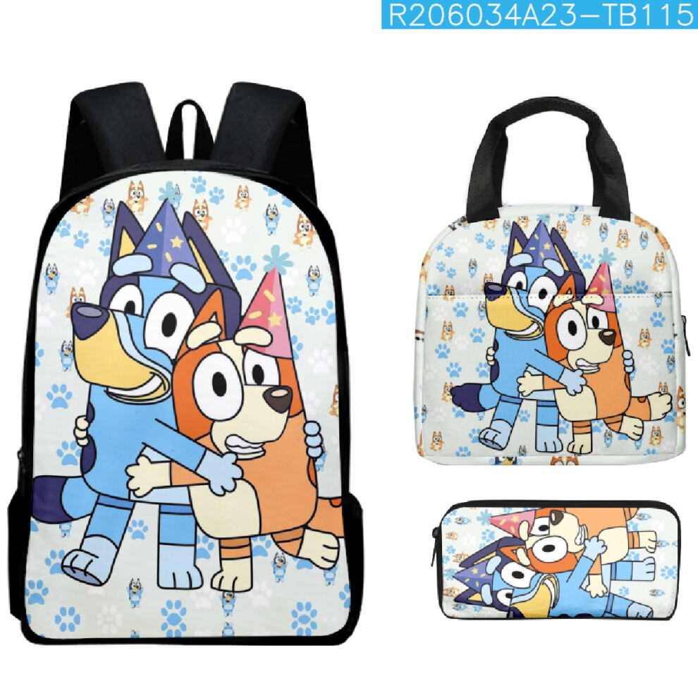 (A8) Bluey Backpack Pencil Pouch Lunch Bag Set of 3