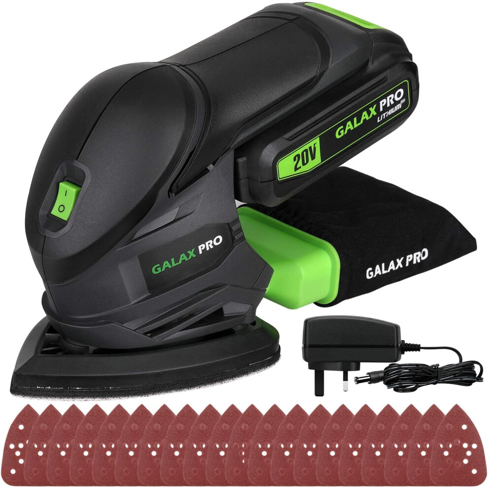 Professional Cordless Sander 20V, Detail Sander, 20 Blades of Sandpaper, 12000 RPM Sander for Sanding Tight Spaces in Home Improvement...