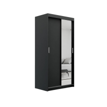 (120cm, Black) ELUKS Modern Sliding Door Wardrobe OVI