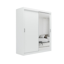 (180cm /+2 drawers, White) ELUKS Modern Sliding Door Wardrobe OVI