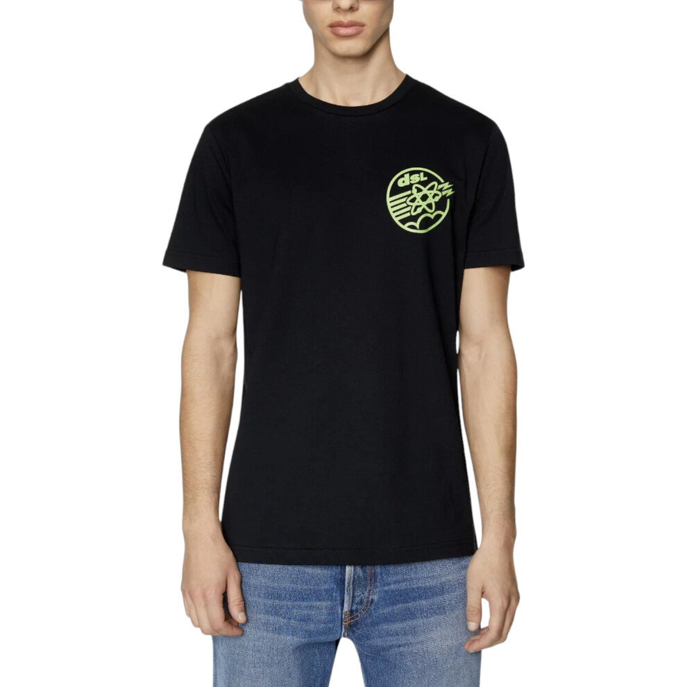 (Black, XXS) DIESEL T DIEGOR E7 Mens T Shirts Short Sleeve Slim Fit Casual Summer Cotton Tee