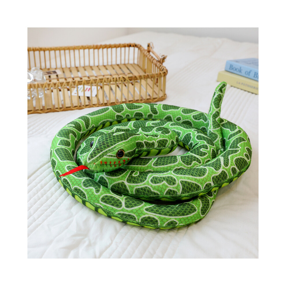 (Green, 200cm/78.74in) Constrictor Boa Plush Toy Fashion Comfort Prank Prop Throw Pillow Doll Gift