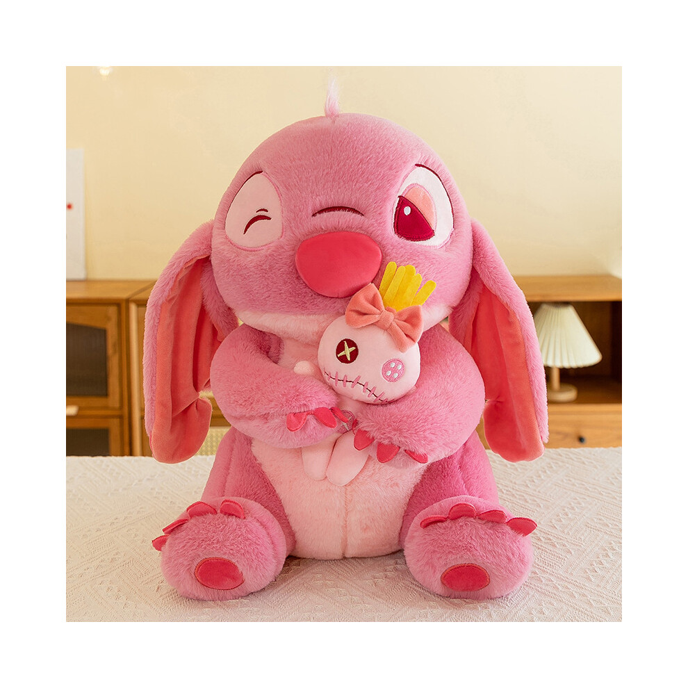 Veishet (, 60Cm/23.62In) Lilo Stitch Theme Anime Character Stuffed Toy Doll Pillow Hug Scrump Pp Cotton Pink