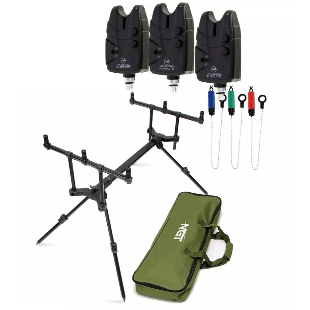Ngt Fishing Pod Bite Alarms With Bobbins Indicators & Fishing Case Bag Pods