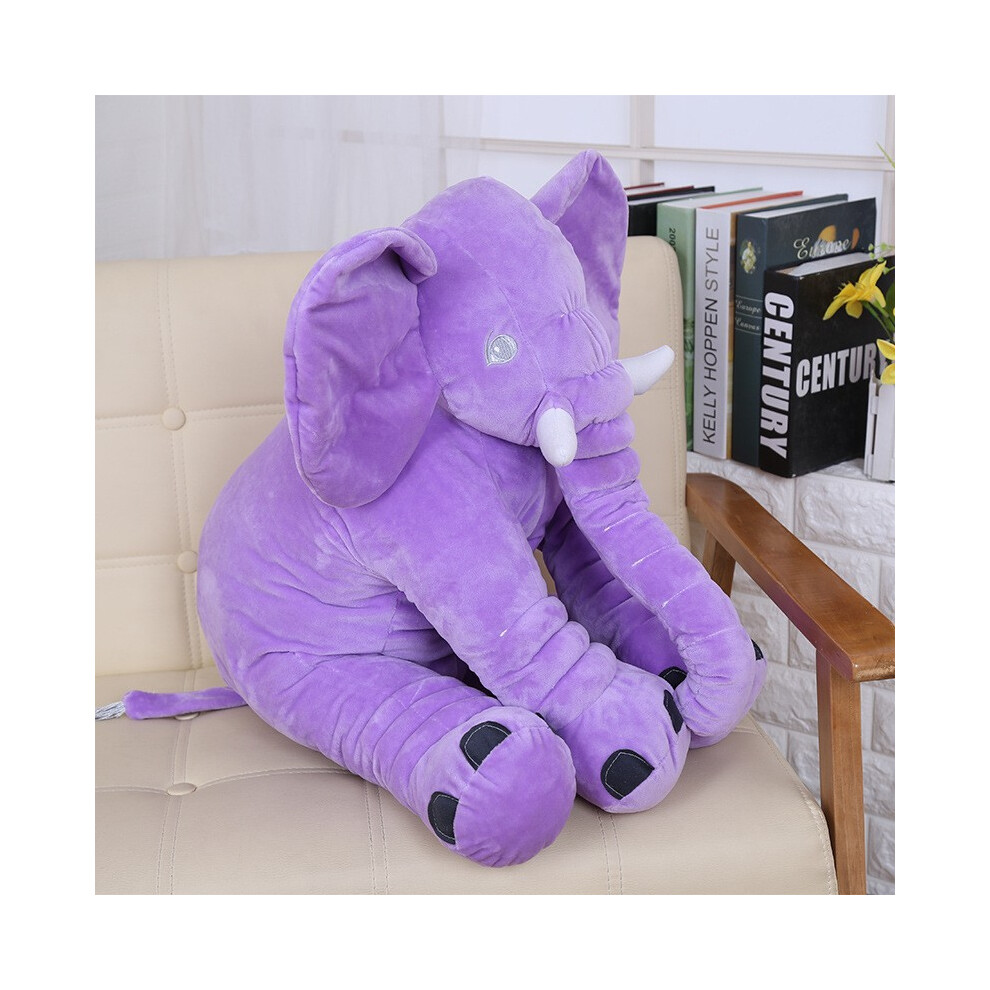 (Purple, 40cm/15.75in) Plush Elephant Toy Doll Pillow Pp Cotton Stuffed Child Birthday Gift Multicolour