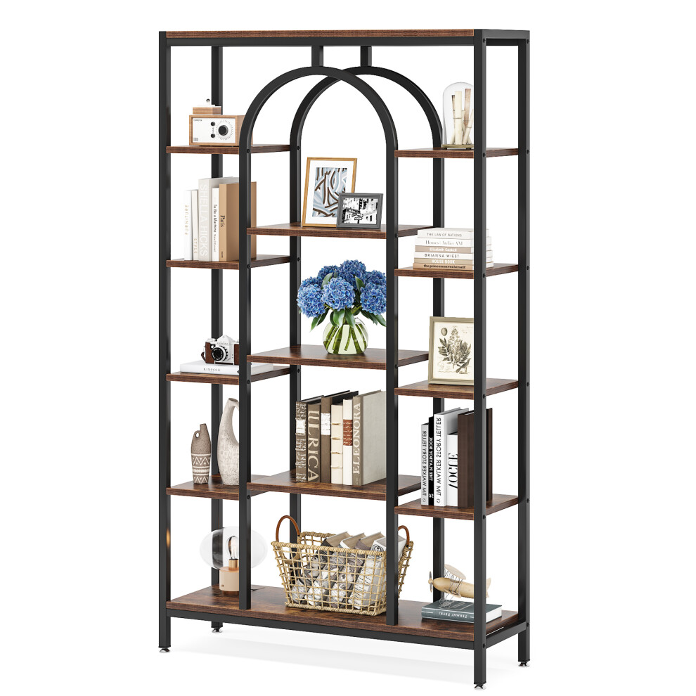 Tribesigns 5-Tier Bookshelf, Industrial Tall Bookcase Organizer