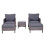 Outsunny Outsunny 5 Pieces Outdoor Patio Furniture Set Wicker Conversation Set Dark Grey 7