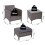 Outsunny Outsunny 5 Pieces Outdoor Patio Furniture Set Wicker Conversation Set Dark Grey 2