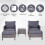 Outsunny Outsunny 5 Pieces Outdoor Patio Furniture Set Wicker Conversation Set Dark Grey 3