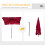 Outsunny Outsunny Aluminium Sun Umbrella Parasol Patio Rectangular 2M x 1.3M Red 4