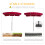 Outsunny Outsunny Aluminium Sun Umbrella Parasol Patio Rectangular 2M x 1.3M Red 5