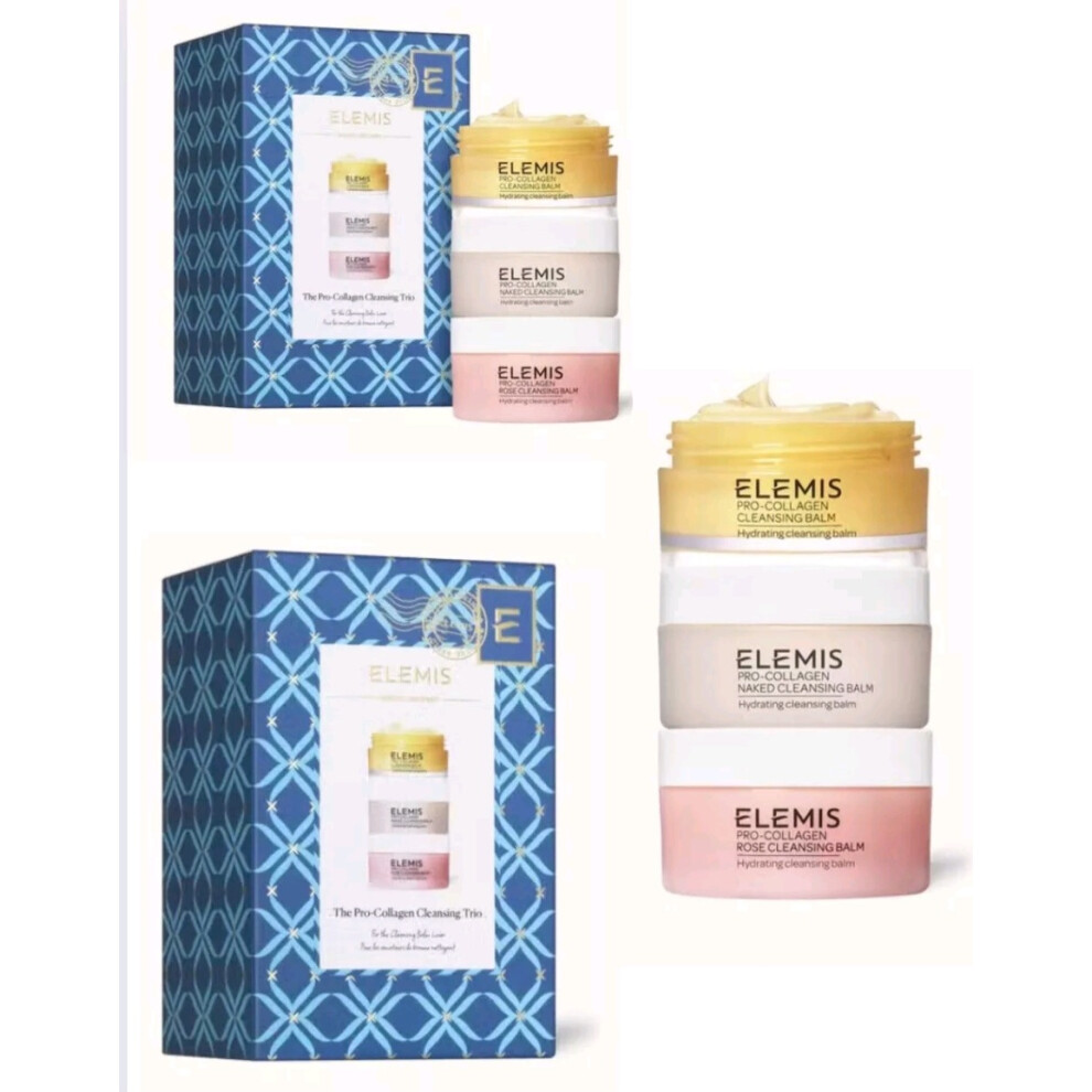 Elemis Pro-Collagen Cleansing Balm Trio Rose, Naked & original Giftset