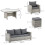 Outsunny Outsunny 6Pcs Rattan Sofa Set Coffee Table Footstool Outdoor w/ Cushion 2