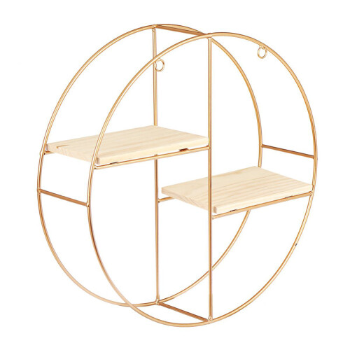 Living And Home Gold Wall Hanging Storage and Display Decorative Shelf 2