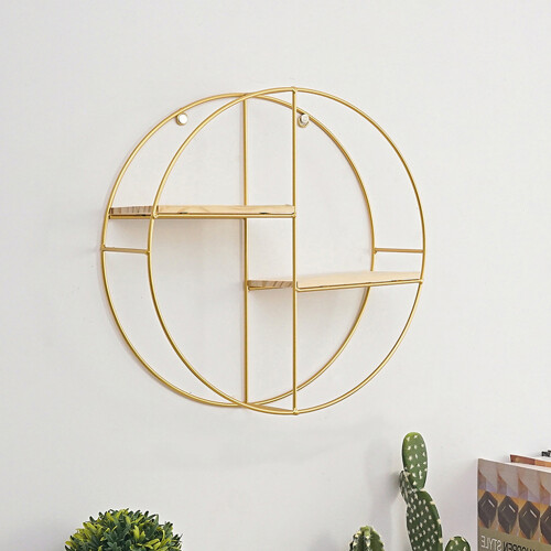 Living And Home Gold Wall Hanging Storage and Display Decorative Shelf 1