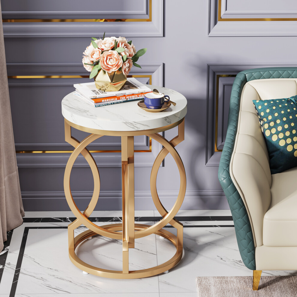 Tribesigns Round End Table,  Side Table Cocktail Table