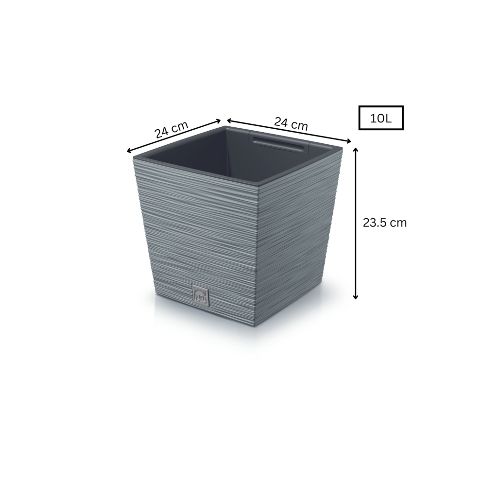 (Square Low, 10 L) Plant Pot Square Round Furu Concrete 9L-91.5L