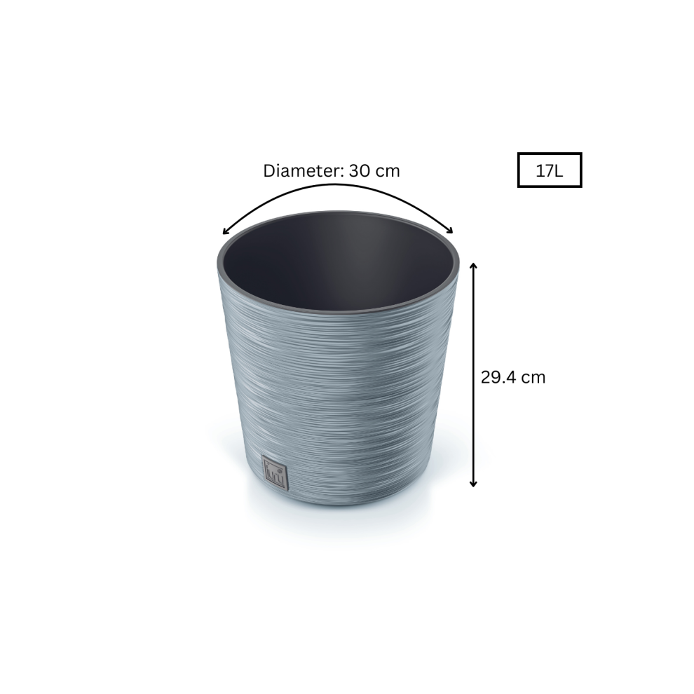 (Round Low, 17 L) Plant Pot Square Round Furu Concrete 9L-91.5L