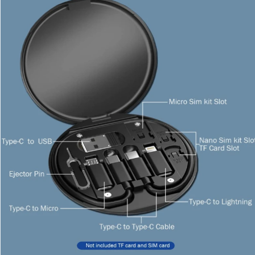 60W Type-C To USB C To Micro USB To Lighting Fast Charging Adapter Kit 2