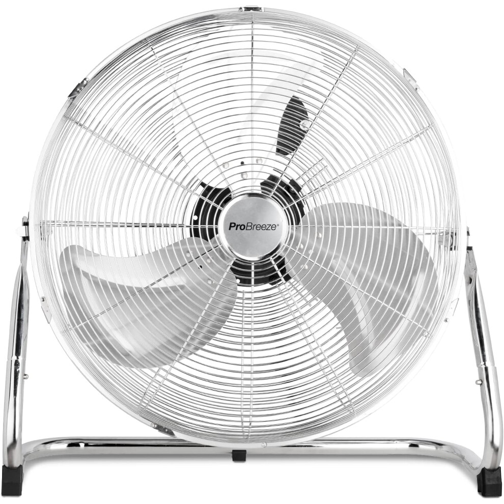 (20 Inch Floor Fan) 20-inch chrome gym floor fan with 3 speeds and adjustable head, vertical metal pedestal fan with powerful circulation