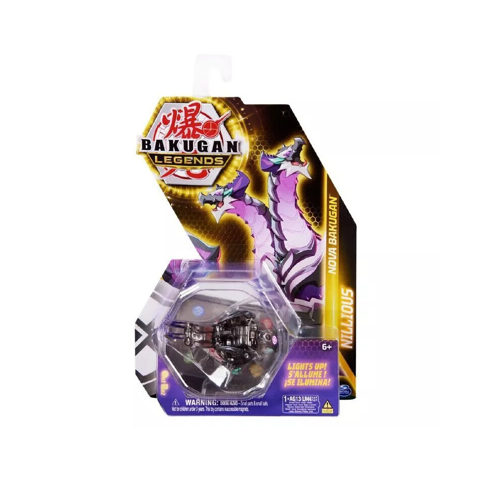 (Nillious Purple) Bakugan Legends Nova Light-Up Collectable Figures