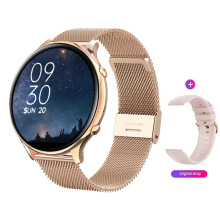 (Rose gold, GPS Motion Track) New Smart Watch WoMen For Samsung 1.39'' IPS Display Voice Calling Health
