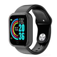 (Black, With Original Box) Y68 Smart Watch Color Screen Step Counting Multi Sport Mode Message Reminder