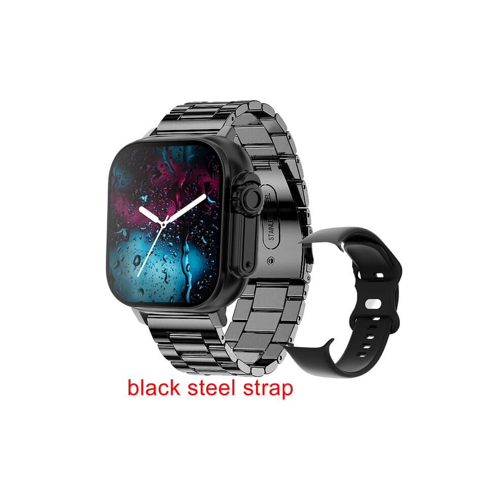 (Black steel) 2023  For Apple Series 9 Watch PK HELLO WATCH 3 Smart Watch Men Compass