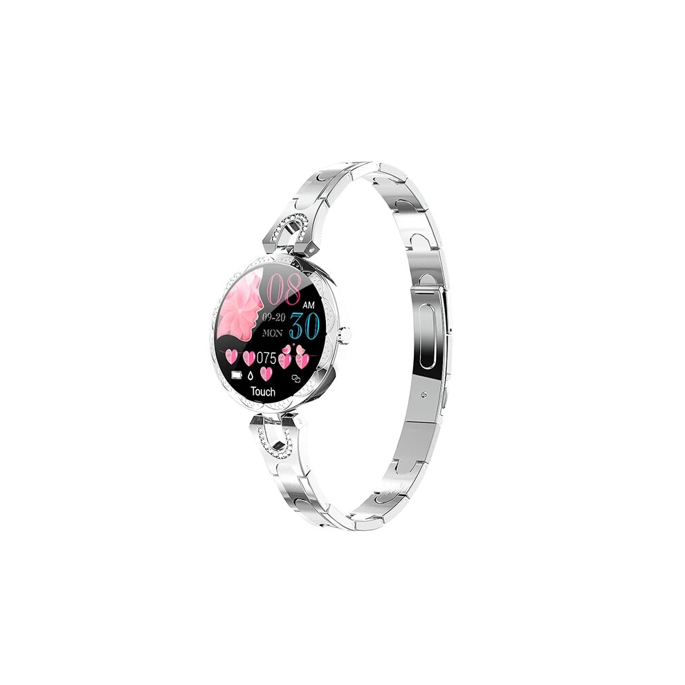 (Silver) PLUMZONG Fashion Women's Smart Watch Waterproof Wearable Device Heart