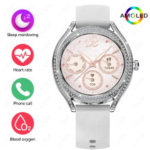 (Silica gel White, Bluetooth Call) LIGE AMOLED Smart Watch AI Voice Siri Bluetooth Call Heart Rate Tracker