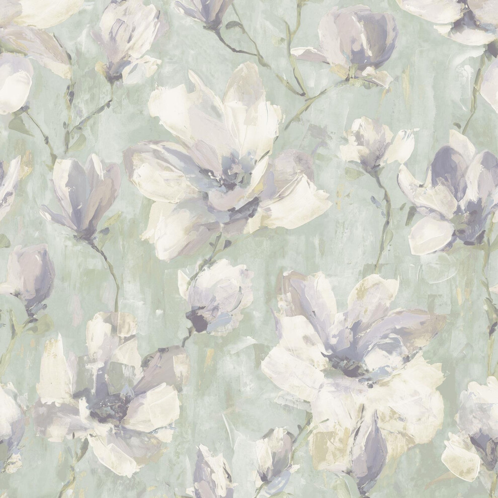 (Sage Green A72404) Camilla Floral Blossom Flower Vinyl Wallpaper