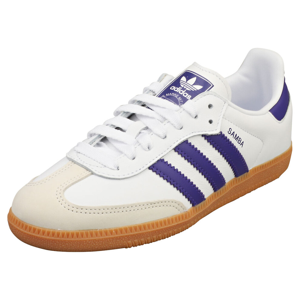 adidas Samba Og Womens Casual Trainers in White Blue - 3.5 UK