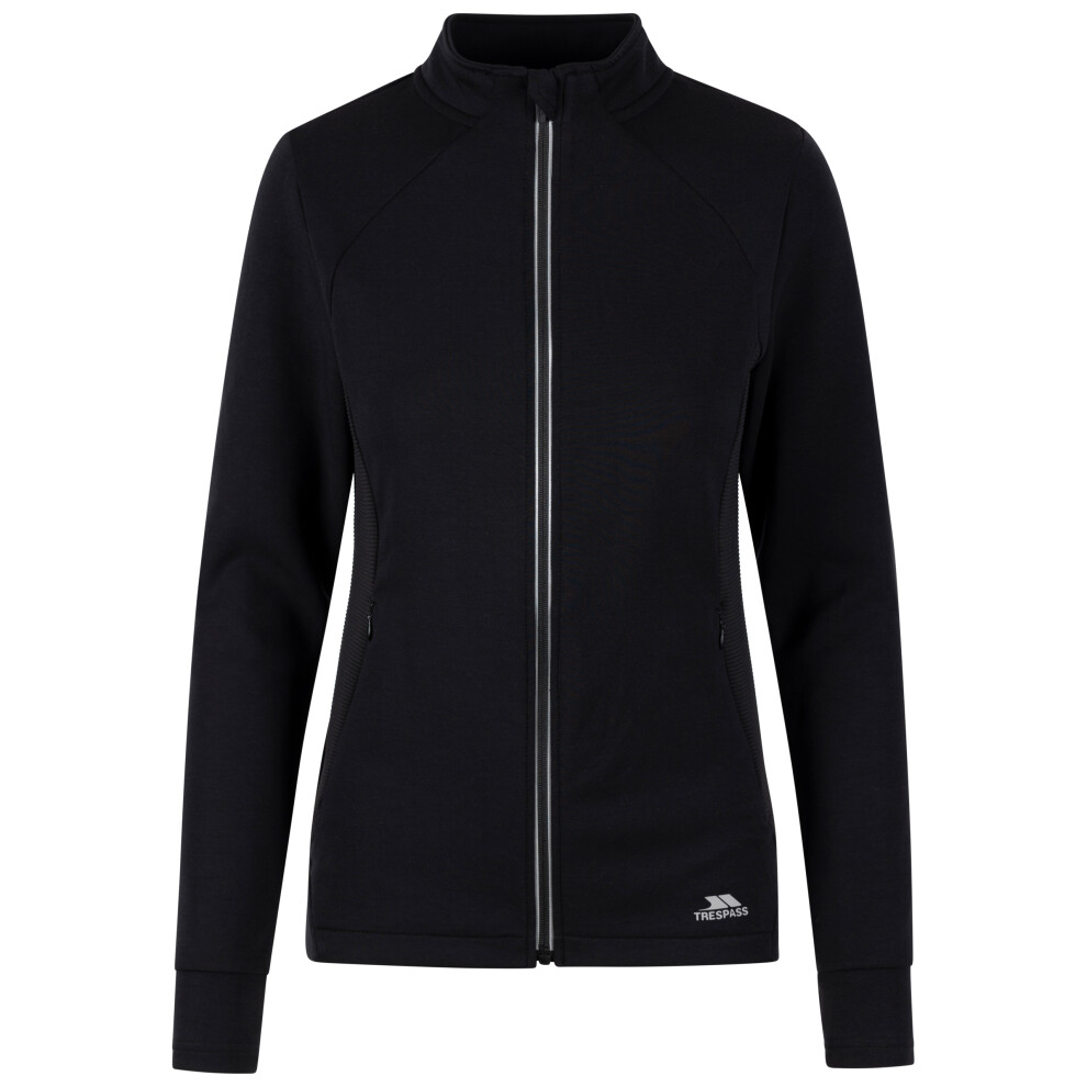 (12, Black) Trespass Womens Active Top Full Zip HighNeck Ridge