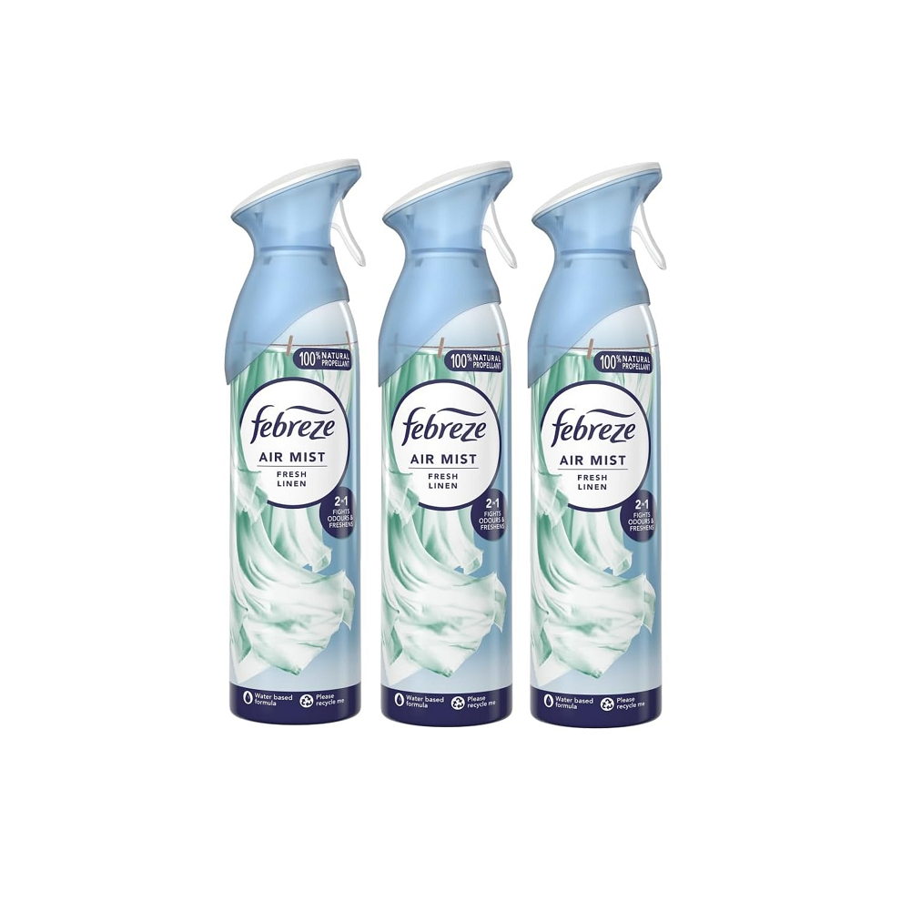 Febreze Aerosol Mist Air Freshener Spray Fresh Linen Scent  3 x 185ml